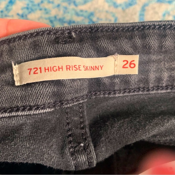 Levi’s 721 High Waist Skinny Jeans Dark Gray - Picture 4 of 5